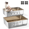 JOTESNEW 2 PACK XXXL STAINLESS STEEL LITTER BOX - STEEL