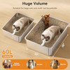 JOTESNEW 2 PACK XXXL STAINLESS STEEL LITTER BOX - STEEL