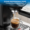 XIXUBX EM700-BL Espresso Machine with Steam Milk Frother, 20 Bar Pump - Black