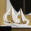 Modern Art Decoration Statue,Sailing Ship Decoration Sculpture WhiteMiddle
