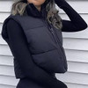 CUFEZN WOMEN CROPPED PUFFER VEST LIGHTWEIGHT SLEEVELESS - MEDIUM - BLACK