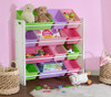 HONEY-CAN-DO KIDS TOY STORAGE ORGANIZER WITH BINS - PASTEL New