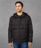 532SP839-001 COLE HAAN MEN'S HOODED NYLON PUFFER JACKET - MEN M - BLACK New