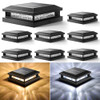BOSCEOS 8-PACK SOLAR POST 2-COLORS 16LEDS OUTDOOR LIGHTS FIT 4X4, 5X5 - BLACK