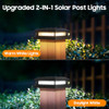 BOSCEOS 8-PACK SOLAR POST 2-COLORS 16LEDS OUTDOOR LIGHTS FIT 4X4, 5X5 - BLACK