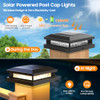 BOSCEOS 8-PACK SOLAR POST 2-COLORS 16LEDS OUTDOOR LIGHTS FIT 4X4, 5X5 - BLACK