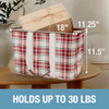 CLEVERMADE COLLAPSIBLE LUXE TOTE - REUSABLE GROCERY TOTE RED CHECKER New