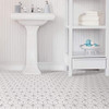 FloorPops FP2481 Kikko Peel Stick Floor Tiles, White & Off-White New