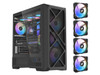 SAMA S41 Mid-Tower PC Case, 4 x 120mm ARGB Fans, Pre-Installed ARGB HUB, 4mm