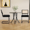 KROFEM DINING CHAIRS SET OF 2 MODERN RATTAN KITCHEN CHAIRS DC02BK-N01 - BLACK