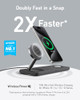 ANKER IPHONE 16 FOLDABLE 3-IN-1 WIRELESS QI2 15W WIRELESS CHARGER - BLACK New