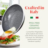 RIGOLETTO 9.5” NONSTICK FRYING PAN SKILLET MADE IN ITALY - BLACK New