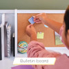 KIDKRAFT WOODEN STUDY DESK FOR KIDS, BULLETIN CABINETS - WHITE