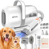 AFLOIA 6 in 1 DOG GROOMING KIT, VACUUM FOR SHEDDING, 1.5L DUST CUP - WHITE