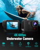 TIMNUT 4K60FPS WATERPROOF ACTION CAMERA BARE METAL UNDERWATER 10M - BLACK