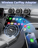 WIRELESS CARPLAY ADAPTER FOR APPLE IPHONE CONVERTS WIRED CONNECTIONS - SILVER New