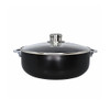 IMUSA 4.4QT BISTRO CERAMIC NONSTICK CALDERO/DUTCH OVEN, GLASS LID - BLACK