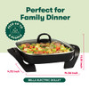 BELLA ELECTRIC SKILLET FRYING PAN GLASS LID NONSTICK TXG-616 - BLACK