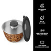 S’WELL STAINLESS STEEL 64OZ SALAD BOWL KIT, TEAKWOOD, 2OZ COMP., REMOVABLE TRAY