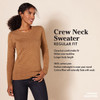 Amazon Essentials Women Crewneck Sweater 100% Cotton Light Gray Heather M New