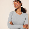 Amazon Essentials Women Crewneck Sweater 100% Cotton Light Gray Heather M New