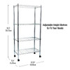 MIND READER STORAGE SHELVES GARAGE WHEELS MET4TWHEEL-SILVER - SILVER