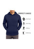 BLUE ICE MEN'S WAFFLE KNIT THERMAL PULLOVER HOODIE 3XL - NAVY New