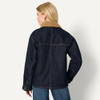 AMAZON ESSENTIALS WOMEN'S OVERSIZED-FIT FAUX-SHEARLING LINED RINSE DENIM JACKET New