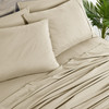 BIBB HOME 2000 COUNT 6-PIECE BAMBOO SHEET SET WITH SNUG GRIP, QUEEN - WARM TAUPE