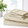 BIBB HOME 2000 COUNT 6-PIECE BAMBOO SHEET SET WITH SNUG GRIP, QUEEN - WARM TAUPE