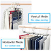 FEERAHOZER MAGIC PANTS HANGERS SPACE SAVING - 2 PACK, 10 CLIPS - BLACK