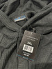 BLUE ICE PREMIUM MEN'S WAFFLE KNIT HENLEY PULLOVER HOODIE - SIZE: 3XL - BLACK New