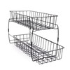 Smart Design 2-Tier Slide Out Baskets- 18" x 9" x 11.8 inches - Black New