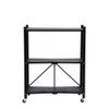 EAST BANK DESIGNS ASSEMBLED, 3-TIER FOLDABLE METAL STORAGE SHELVING UNIT - BLACK