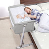 SYCYH Baby Bassinet Baby Bedside Sleeper Comfy Mattress Adjustable - Light Gray
