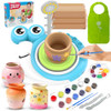 DCVREDF POTTERY WHEEL KIDS 3 CLAY KITS PAINTING SUPPLIES COMPLETE - BLUE/WHITE