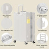 ANYZIP LUGGAGE PC+ABS ALUM FRAME ZIPPERLESS CHECKED LUGGAGE 24" - WHITE New
