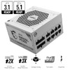 MSI MAG A850GL PCIE5 WHITE 850W ATX 3.1 & PCIe 5.1 Ready MAGA850GLPCIE5WT