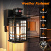 Motion Sensor Dusk Dawn Outdoor Wall Light Fixture with GFCI Outlets