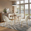 CANGLONG VELVET SEAT CHAIR WITH METAL LEGS FOR KITCHEN DINING ROOM - BEIGE
