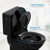 QEETEX ROUND TOILET SEAT FOR ADULT AND CHILD BUILT-IN POTTY TRAINING SEAT, BLACK New