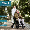ELENKER ALL-TERRAIN 2IN1 ROLLATOR WALKER TRANSPORT CHAIR FOLDING - GREEN