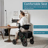 ELENKER ALL-TERRAIN 2IN1 ROLLATOR WALKER TRANSPORT CHAIR FOLDING - GREEN