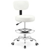 BRICK ATTIC DRAFTING CHAIR BACKREST – Adjustable Foot Rest Rolling Stool, White