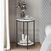 WiberWi Round Side Table, Modern Nightstand End Table, STWB-01 - White/Black