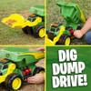 JOHN DEERE MOTORIZED DIG RIG 2-IN-1 DUMP TRUCK FRONT LOADER 470273 - GREEN New