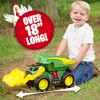 JOHN DEERE MOTORIZED DIG RIG 2-IN-1 DUMP TRUCK FRONT LOADER 470273 - GREEN New
