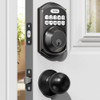 TEEHO TE001K KEYLESS ENTRY DOOR LOCK HANDLE ELECTRONIC KEYPAD, MATTE BLACK