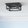 KONDRAS 2-PACK 2-Light Industrial Square Flush Mount Ceiling Light - Black New