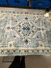 KATHY IRELAND HOME 27X45 FLANNEL WASHABLE RUG - BLUE WHITE BEIGE New